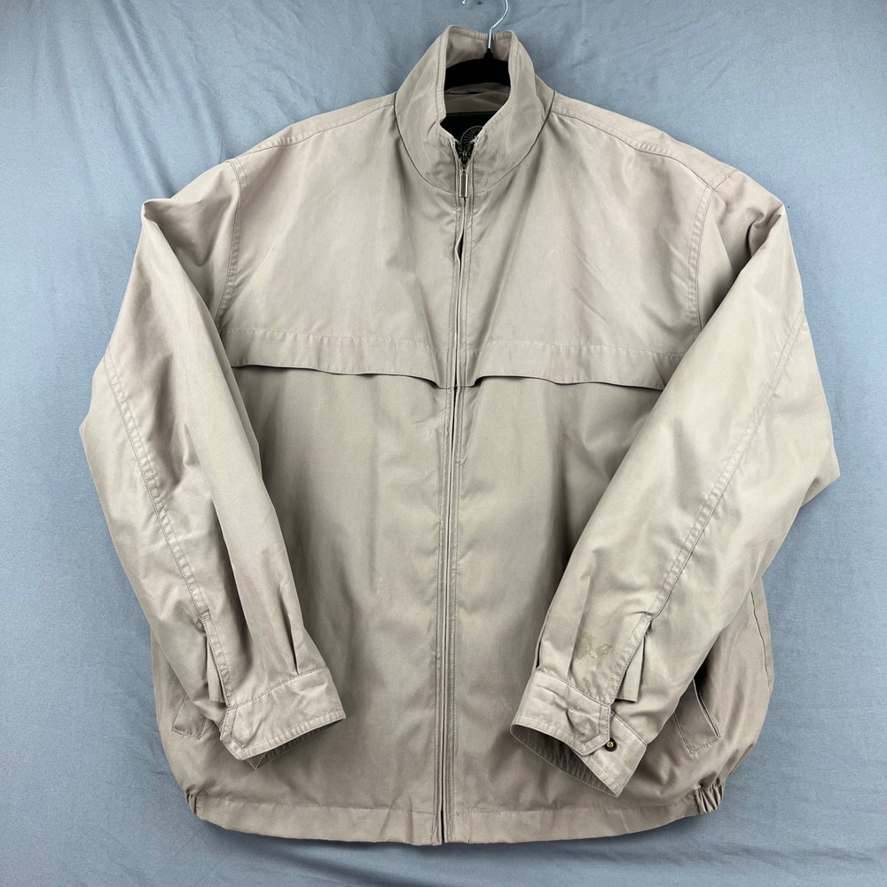 Vintage Weatherproof Golf Jacket Mens L SB 3671 Tan Full Zip Vented Windbreaker